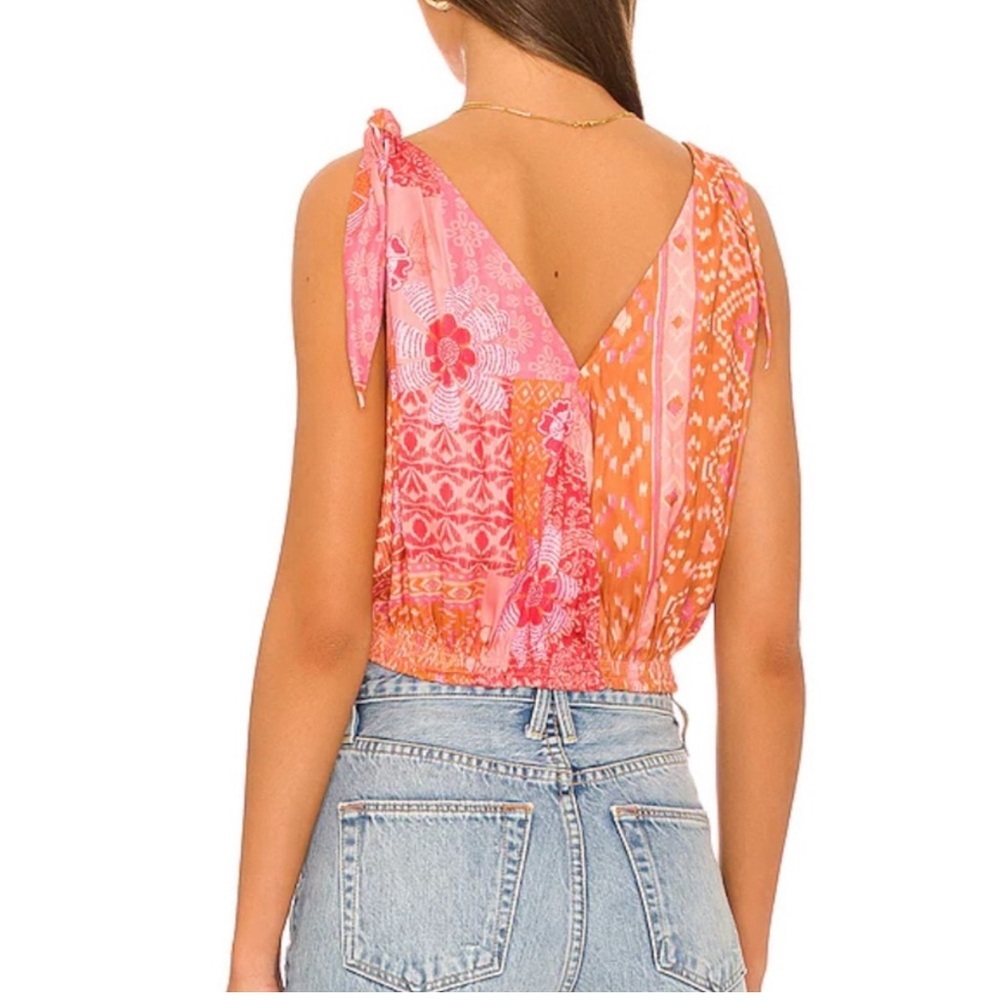 SOLD Free People Tied To You Tank Top Lemonade Combo Pink Orange - Picture 3 of 16